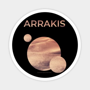 Dune, Arrakis With Two Moons, Minimalist Movie Design Magnet